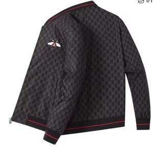 Black Designer Jacket with Red Accents